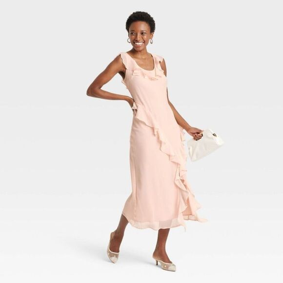 A New Day - Women's Ruffle Slip Dress - A New Day Light Pink X Pink - Picture 3 of 4